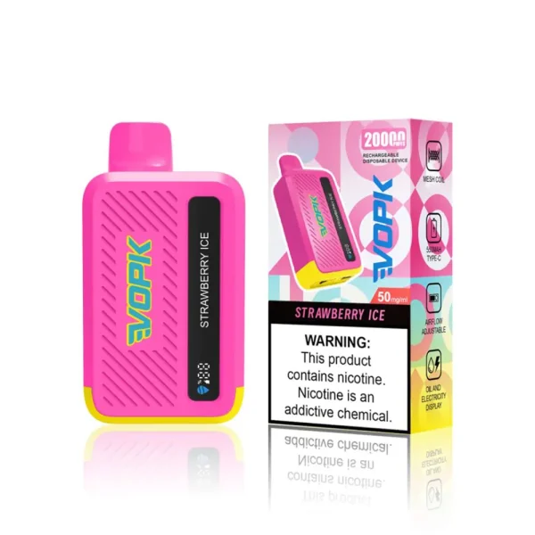 VOPK Cool Bar 20000 Puffs Disposable Vape with Smart Screen-Strawberry Ice