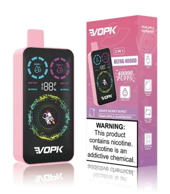 VOPK ULTRA 40000 Puffs 2-in-1 Dual Flavor Disposable Vape-Grape Berry Burst/Pear Apple Raspberry