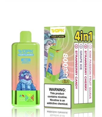VOPK Four Flavors 4-in-1 80000 Puffs Disposable Vape-Kiwi Passion Fruit Guava/Strawberry Cherry/Grape lce/Strawberry Candy