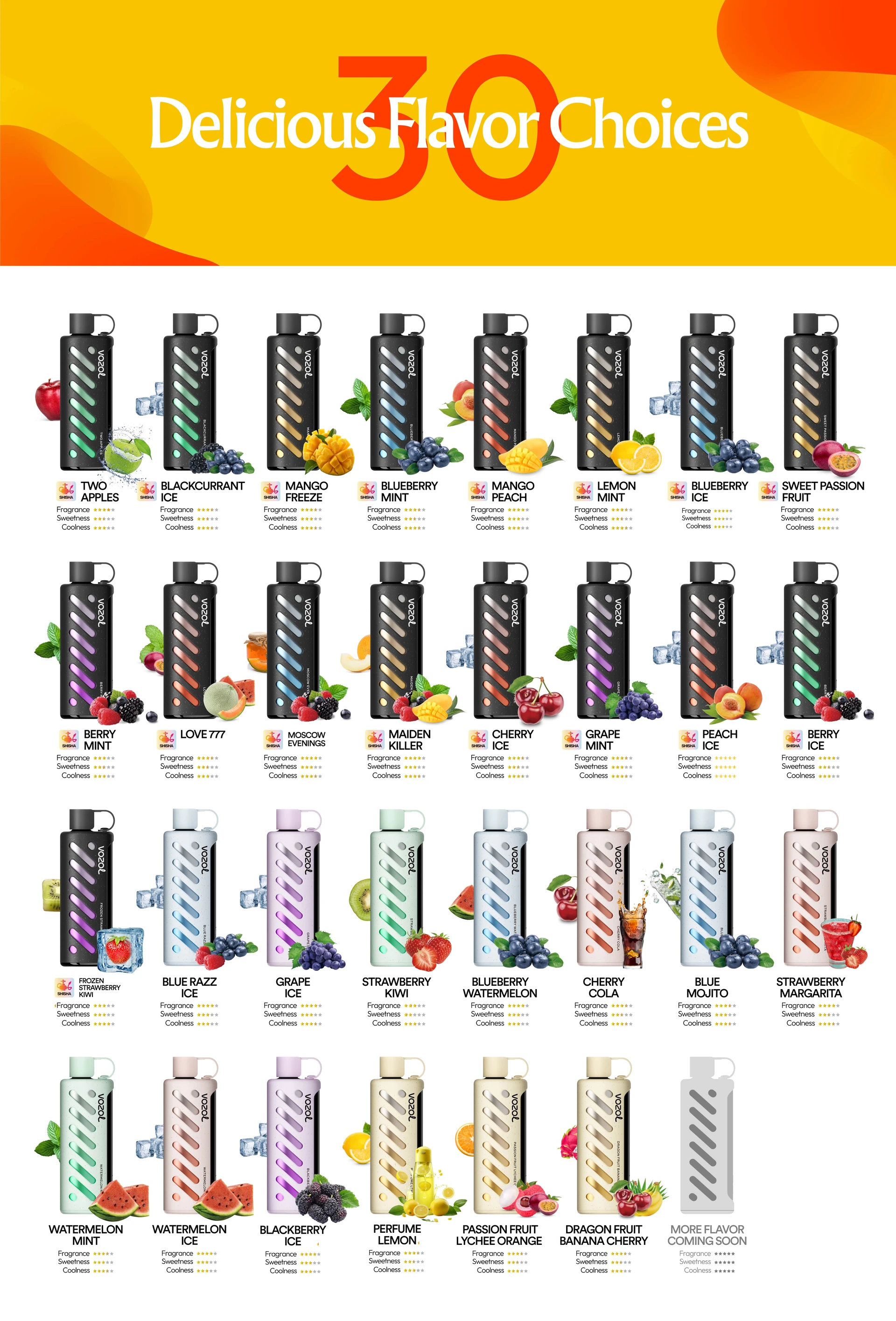  Vozol GEAR SHISHA 25000 Puffs Electronic Shisha with Authentic Hookah Sound Experience 