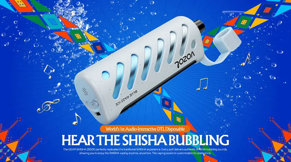  Vozol GEAR SHISHA 25000 Puffs Electronic Shisha with Authentic Hookah Sound Experience 