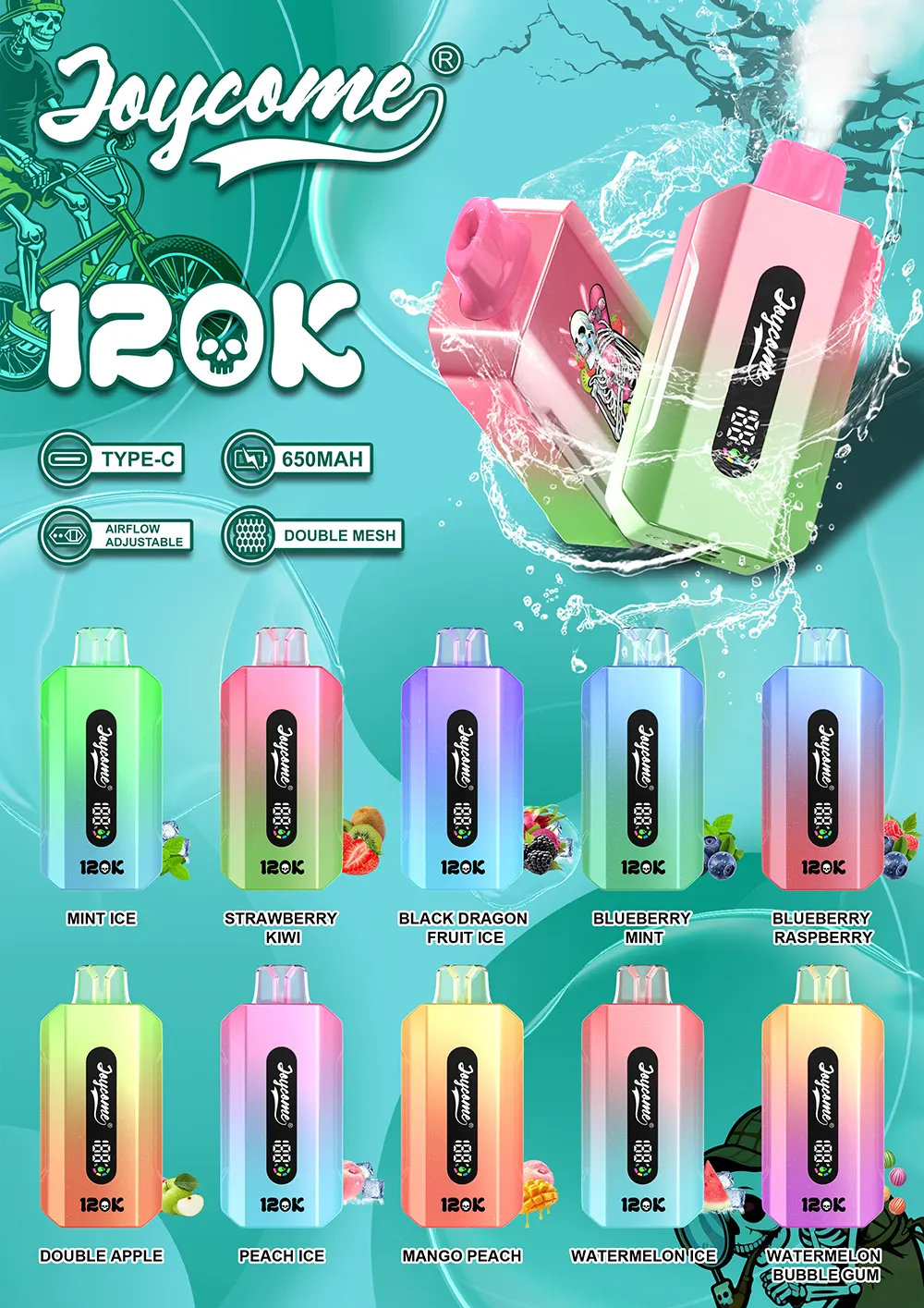    JOYCOME 120K Disposable Vape with Dual Mesh Coil | Wholesale Vape for Retailers 